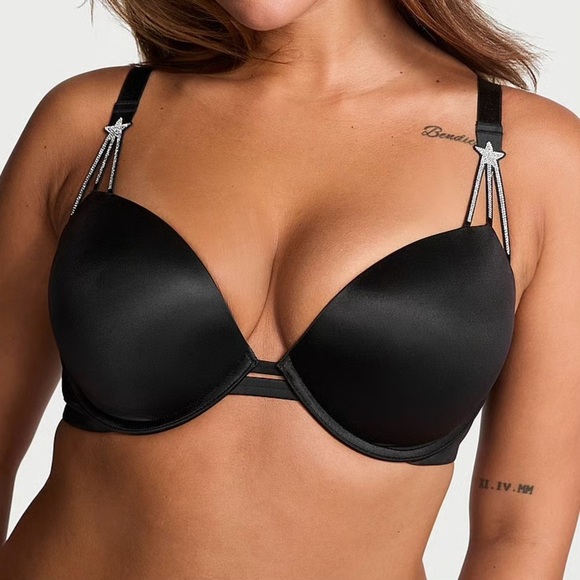 Victoria’s Secret 34C Black Very Sexy Starstruck Push Up Bra - Picture 3 of 5